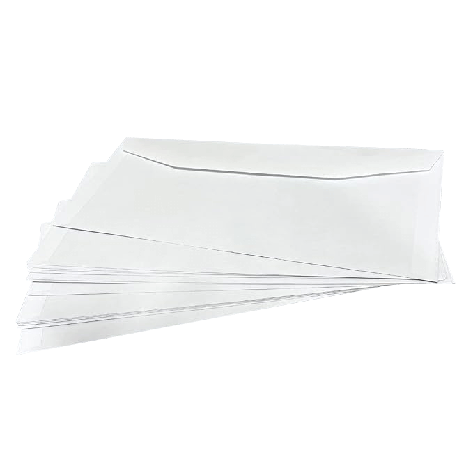 Gummed Plain Windowed (35mm x 90mm Window) Envelopes (110mm x 220mm) Rear