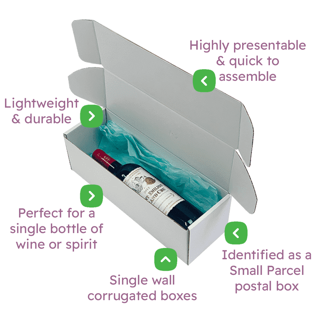 White PiP Small Parcel Postal Box - 340x110x110mm Infographic