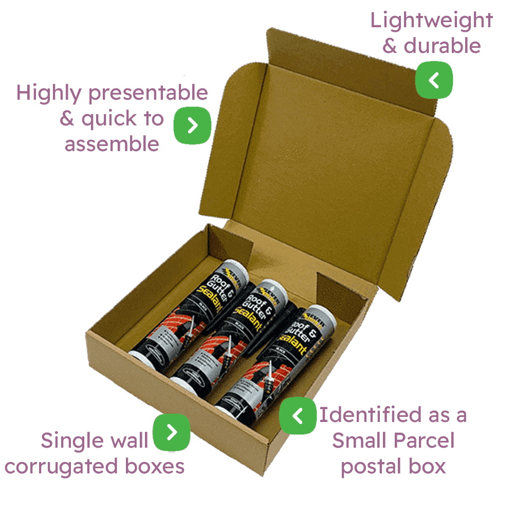 Brown PiP Small Parcel Cake Box - 254x254x63mm Infographic