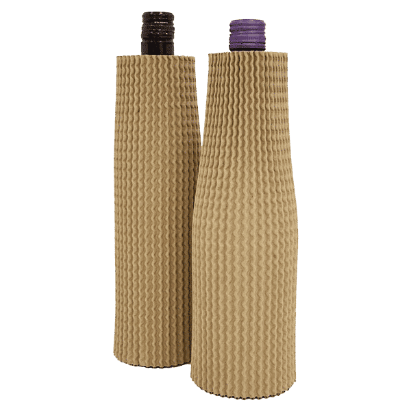 Brown Corrugated Bottle Sleeves - 300x75mm