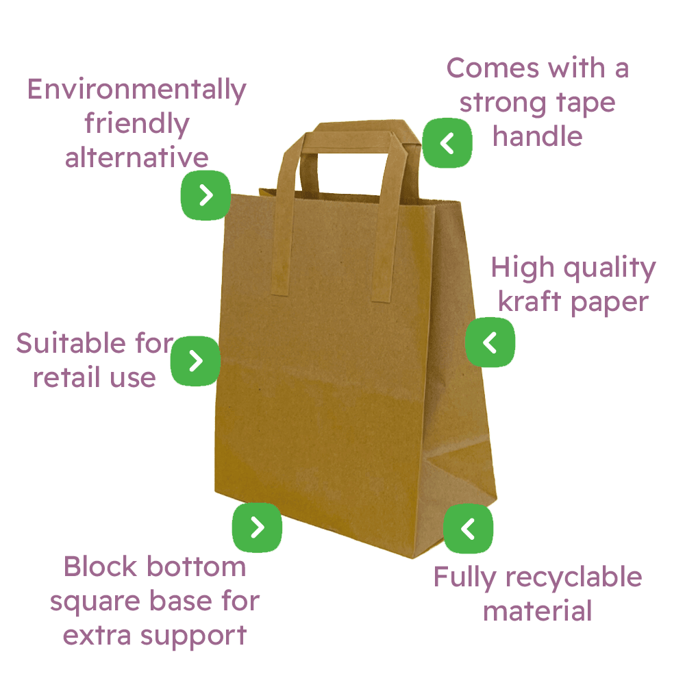Brown Tape Handle Paper Carrier Bags Infographic