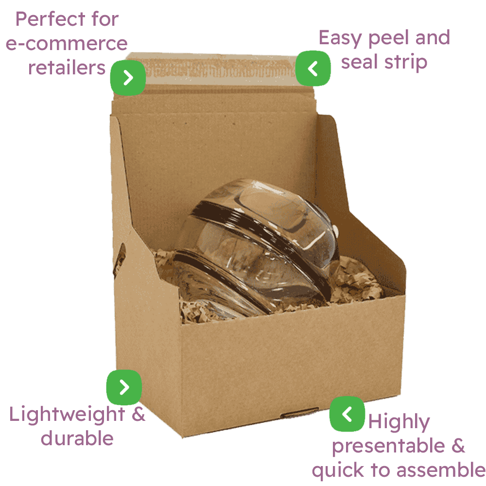 Brown E-Commerce Postal Box - 222x150x88mm Infographic