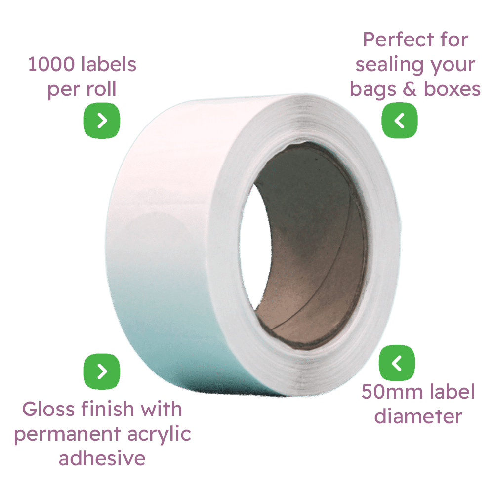 1000 Clear Circle Labels - Pack of 1