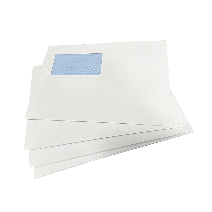 500 White C5+ Gummed Plain High Windowed (45mm x 90mm Window) Envelopes (162mm x 235mm)