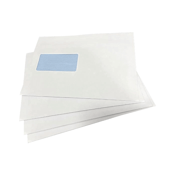White C5+ Gummed Plain Windowed (45mm x 90mm Window) Envelopes (162mm x 235mm)