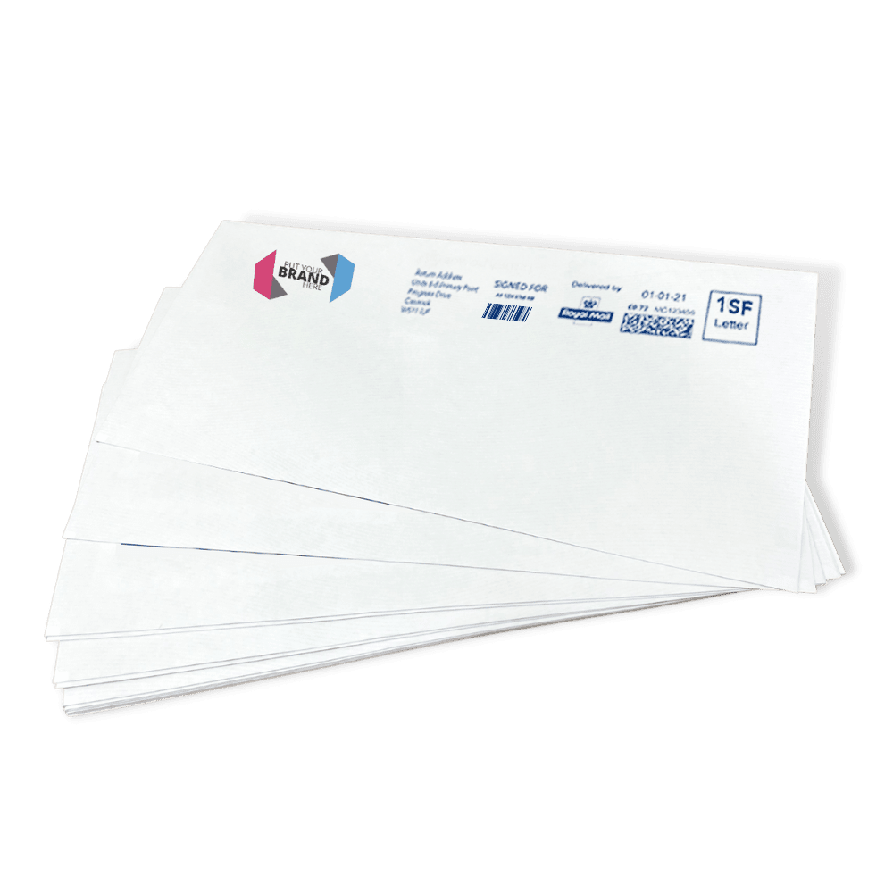 Custom Franking Logo for DL Non Windowed Gummed Envelopes (110mm x 220mm) - Box of 1000