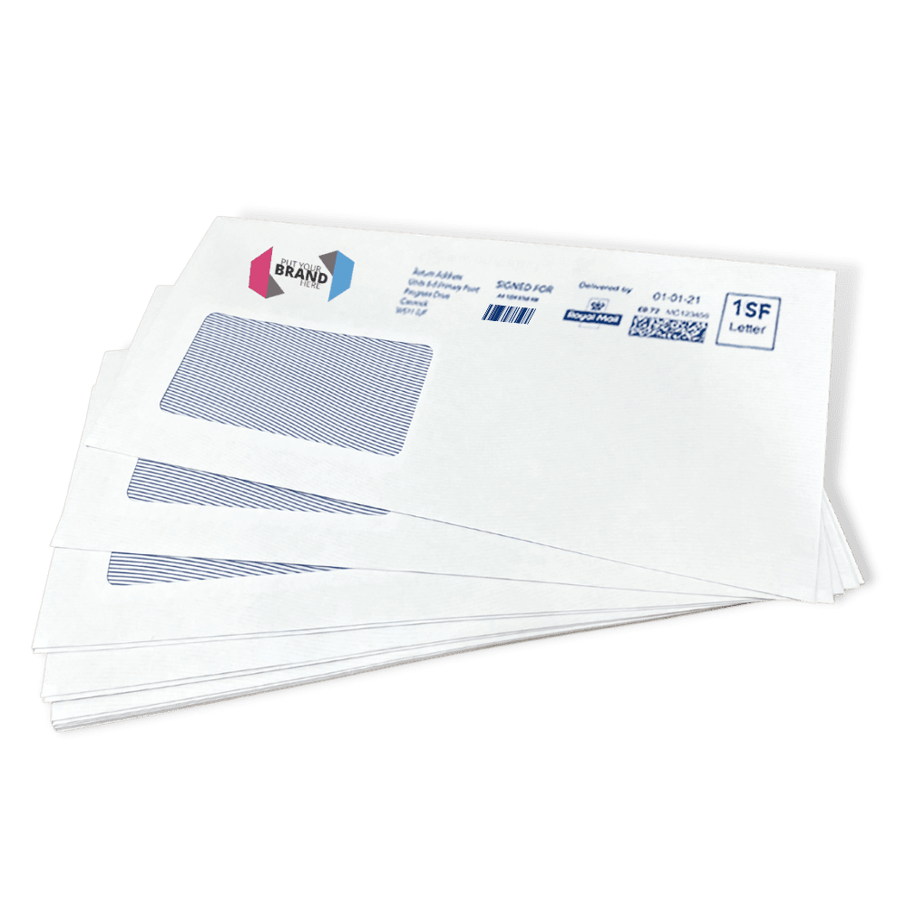Custom Franking Logo for DL Windowed Gummed Envelopes (110mm x 220mm) - Box of 1000