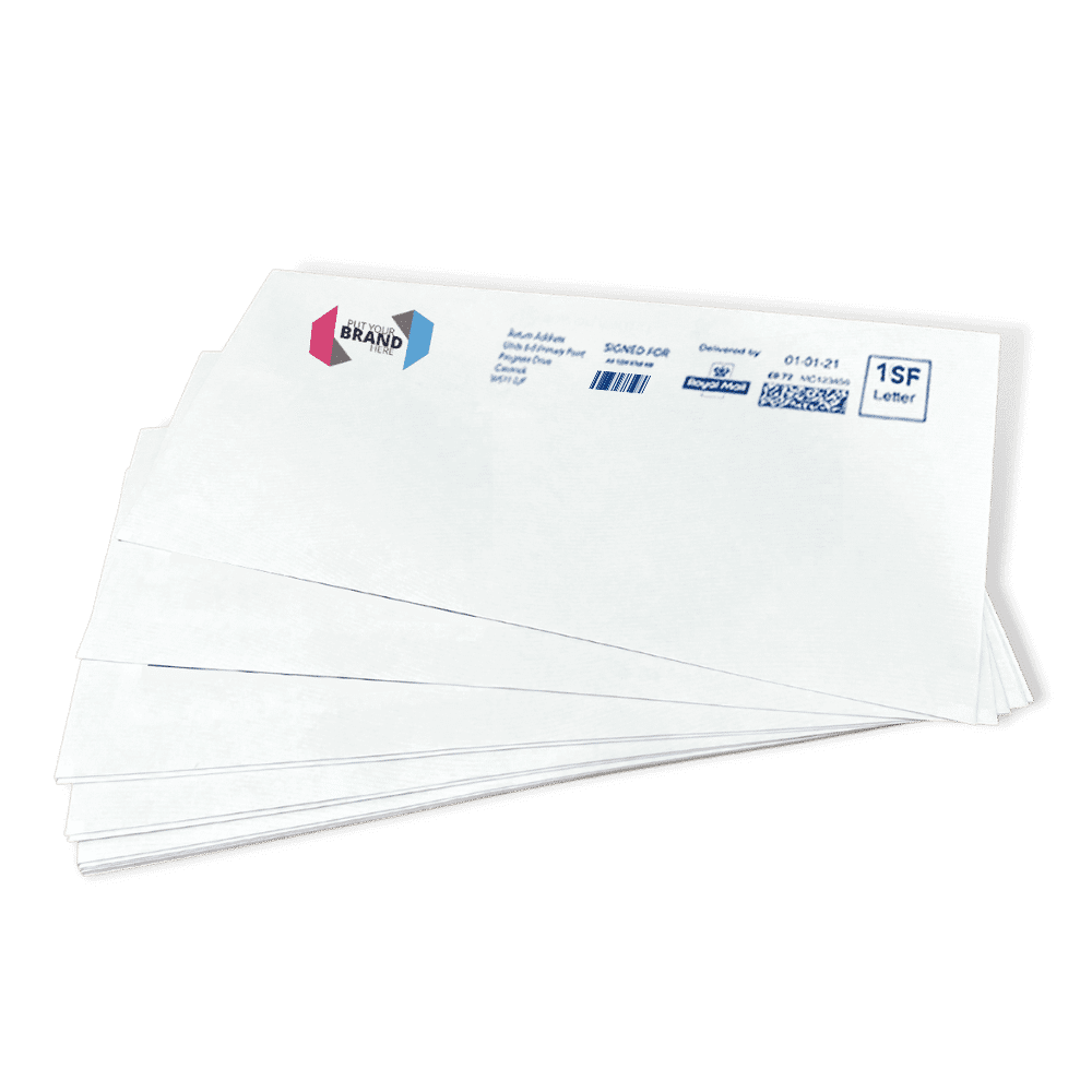 Custom Franking Logo for DL Non-Windowed Self Seal Envelopes (110mm x 220mm)