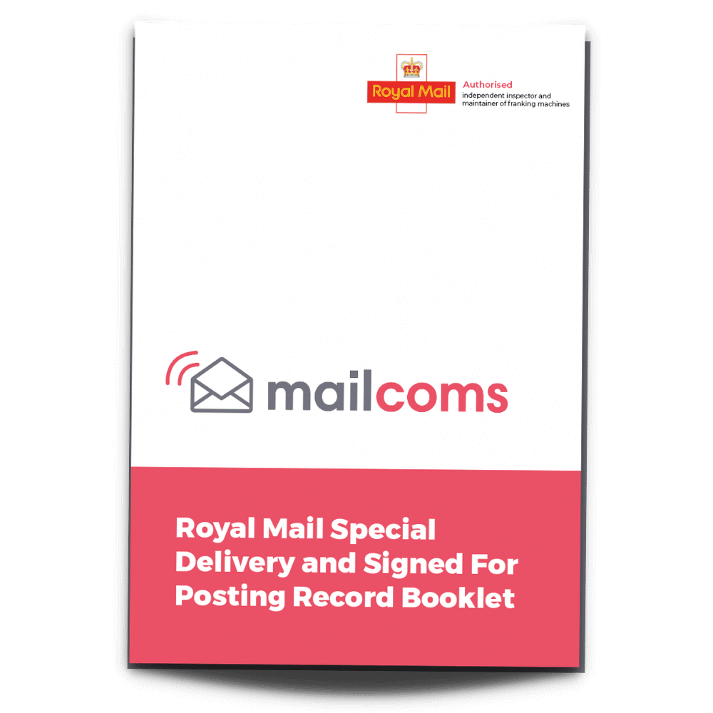 Royal Mail's Special Delivery & Signed For Posting Record Booklet