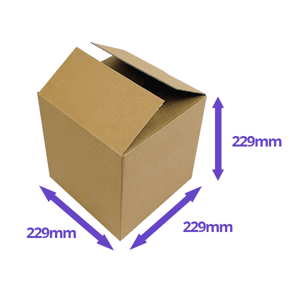 Single Wall Cardboard Boxes - 229x229x229mm - Pack Of 10, 25 & 50