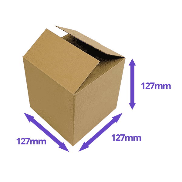 Single Wall Cardboard Boxes - 127x127x127mm - Pack Of 10, 25 & 50