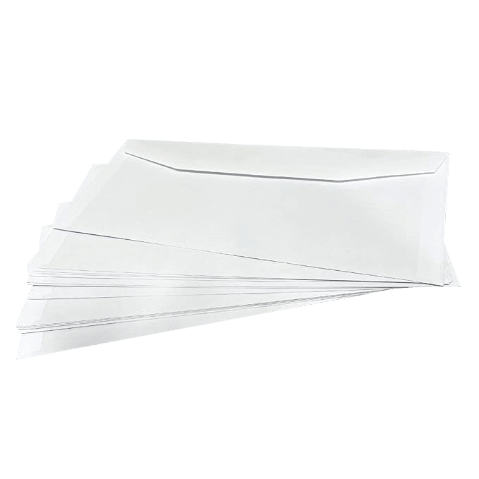 Gummed Plain Windowed (35mm x 90mm Window) Envelopes (110mm x 220mm) Rear