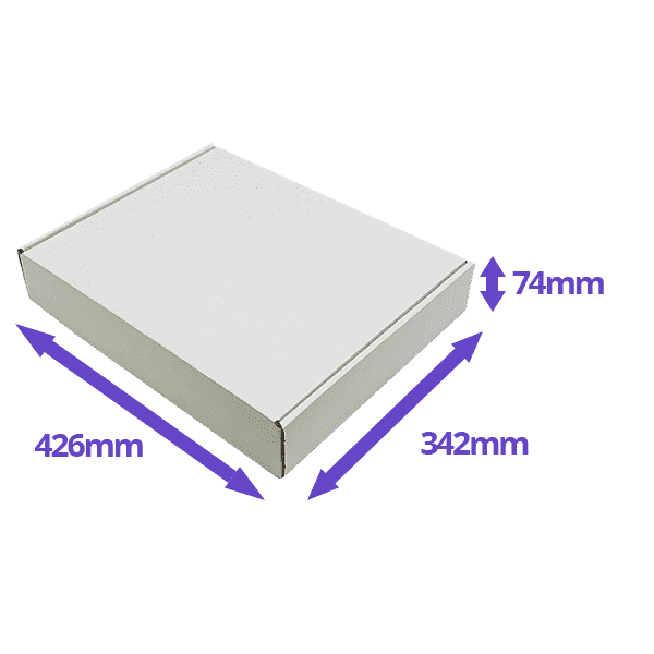 White PiP Small Parcel Postal Box - 426x342x74mm - Packs of 50