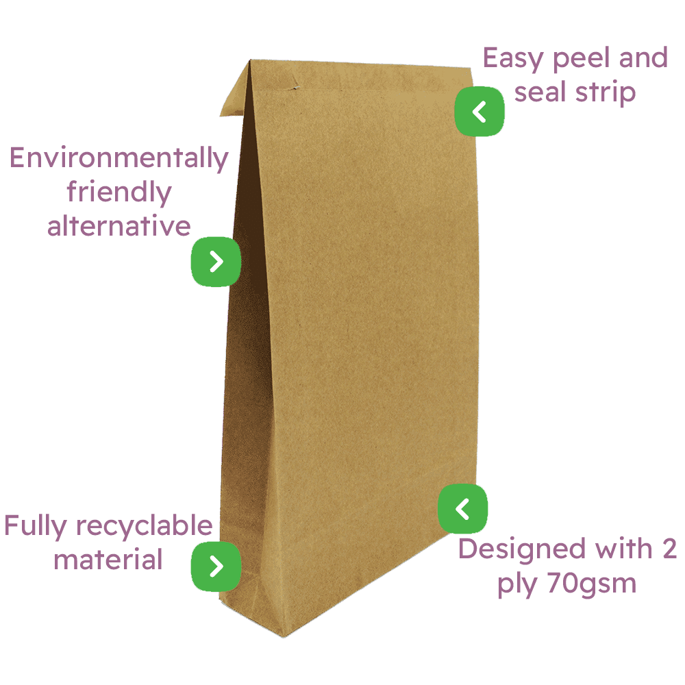 Brown Heavy Duty (2 ply) Paper Mailing Bags Infographic