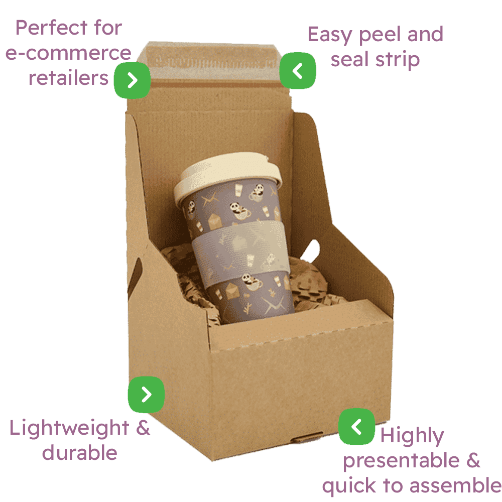 Brown E-Commerce Postal Box - 160x150x75mm Infographic