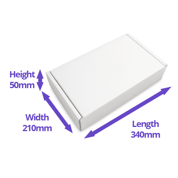 White PiP Small Parcel Postal Box - 340x210x50mm