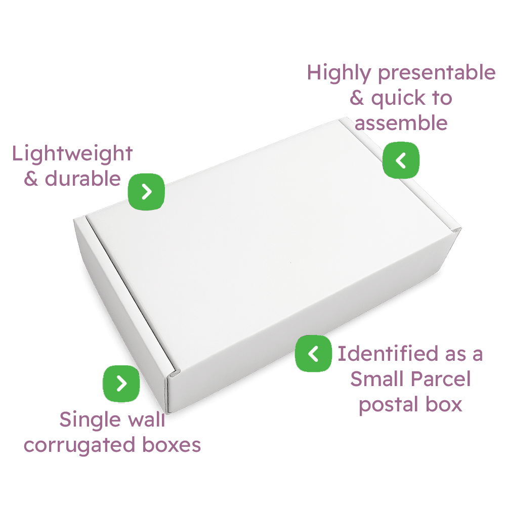White PiP Small Parcel Postal Box - 340x210x50mm