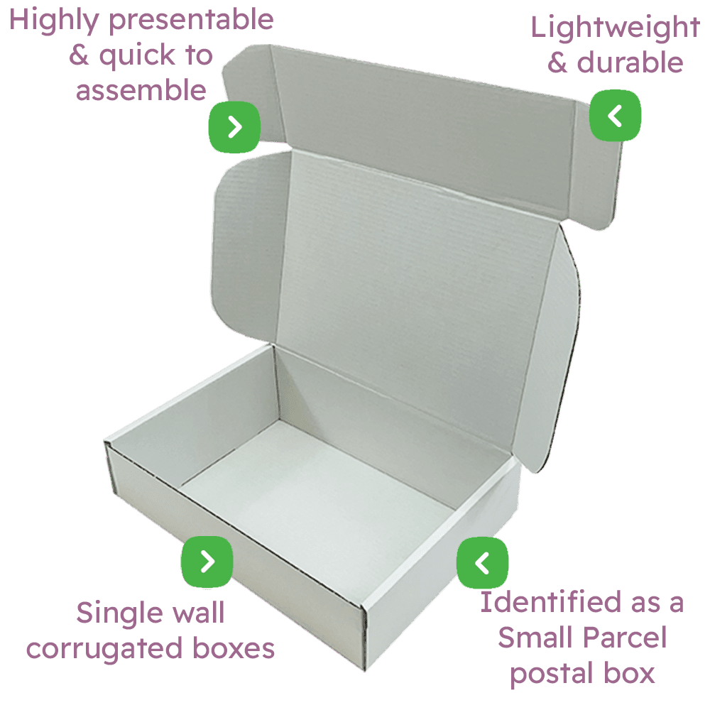 White PiP Small Parcel Postal Box - 240x160x40mm