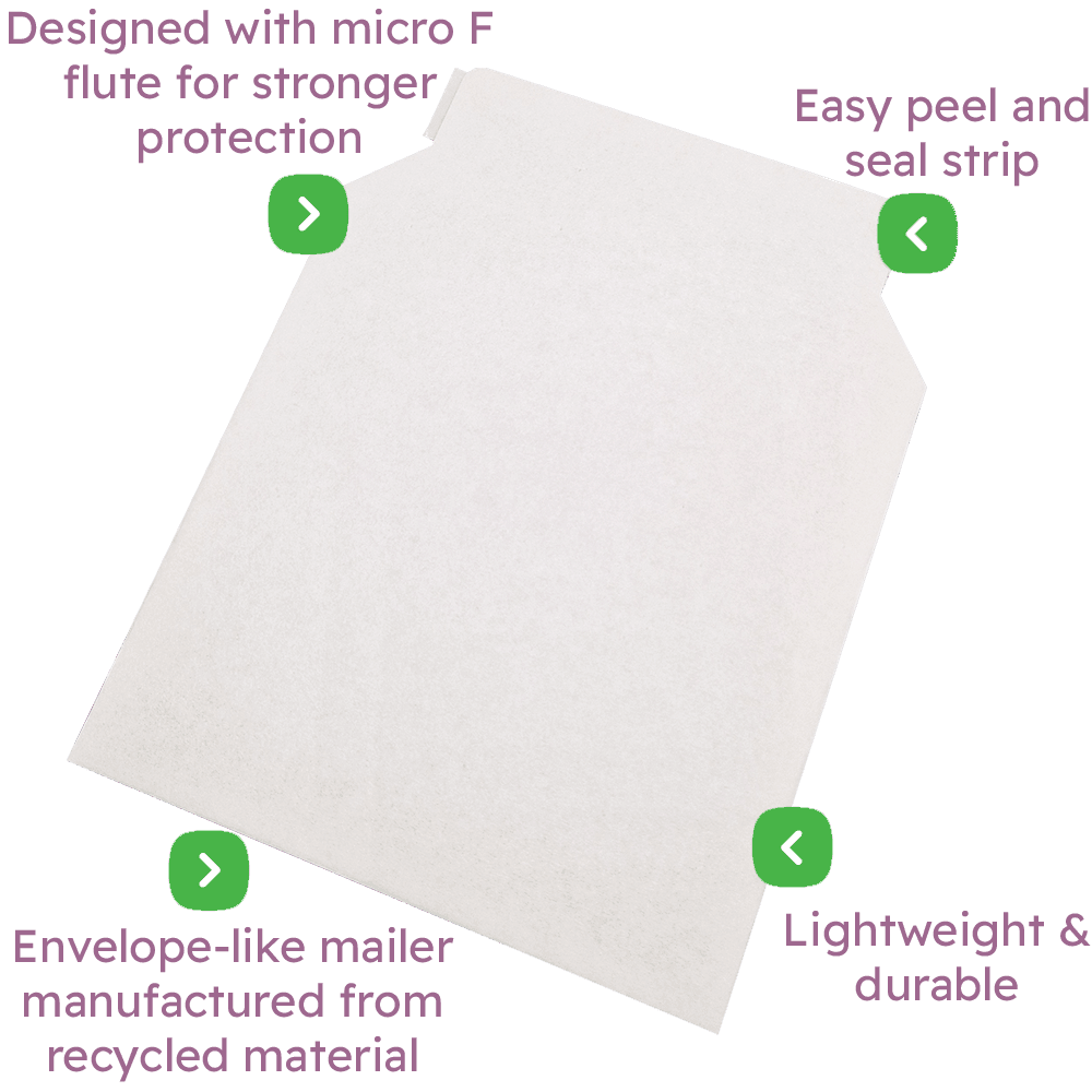 White Capacity Book Mailers & Cardboard Envelopes - Premium Corrugated - 180x180mm