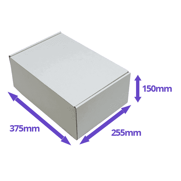 White PiP Small Parcel Postal Box - 375x255x150mm - Packs of 25 & 50
