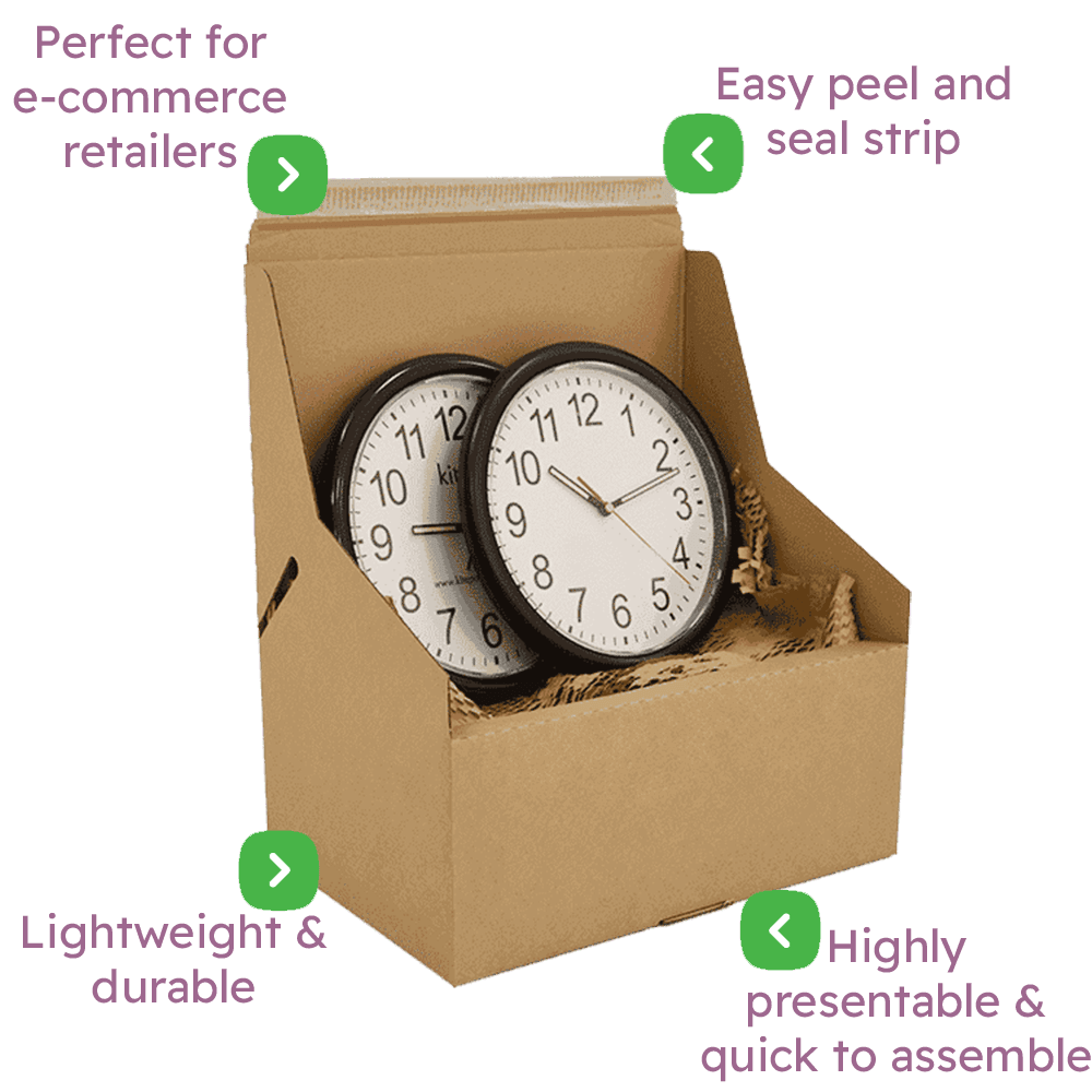 Brown E-Commerce Postal Box - 375x255x150mm Infographic