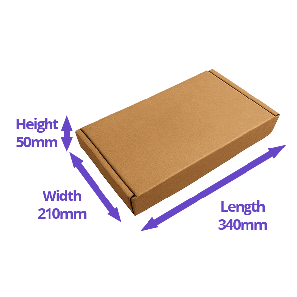 Brown PiP Small Parcel Postal Box - 340x210x50mm