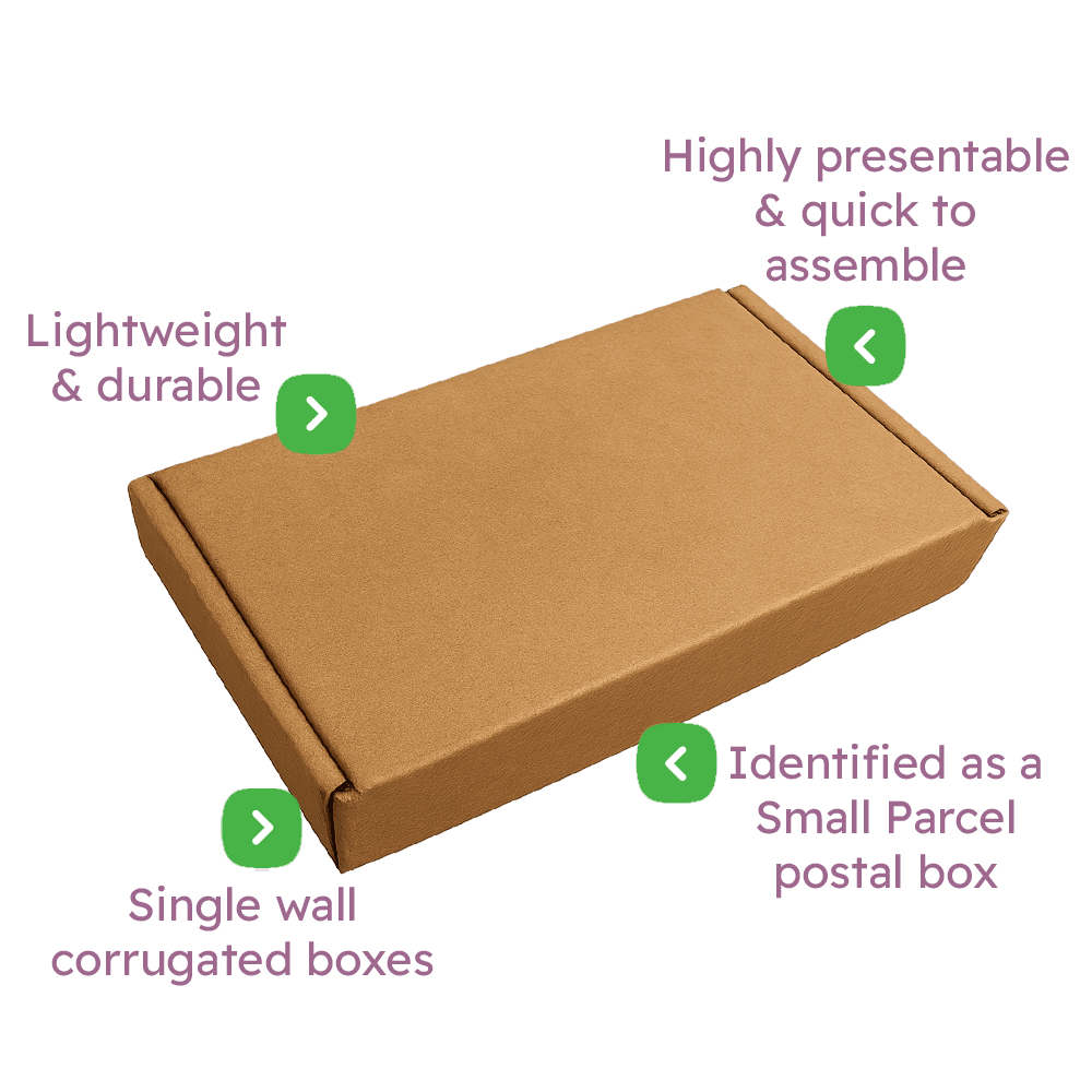 Brown PiP Small Parcel Postal Box - 340x210x50mm