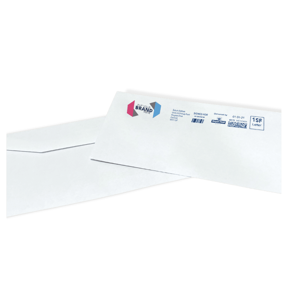 Custom Franking Logo for DL Non Windowed Gummed Envelopes (110mm x 220mm) - Box of 1000