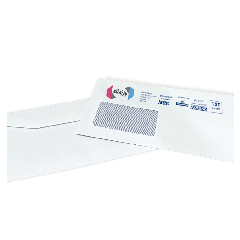 Custom Franking Logo for DL Windowed Gummed Envelopes (110mm x 220mm) - Box of 1000