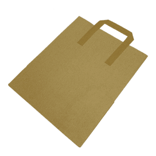 Large Brown Tape Handle Paper Carrier Bags - 254x140x295mm