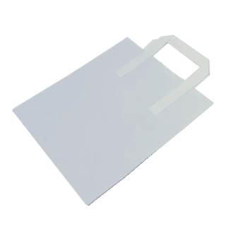 Medium White Tape Handle Paper Carrier Bags - 218x120x270mm