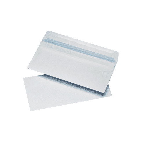 1000 White DL Windowed (35mm x 90mm) Self Seal Envelopes (110mm x 220mm)