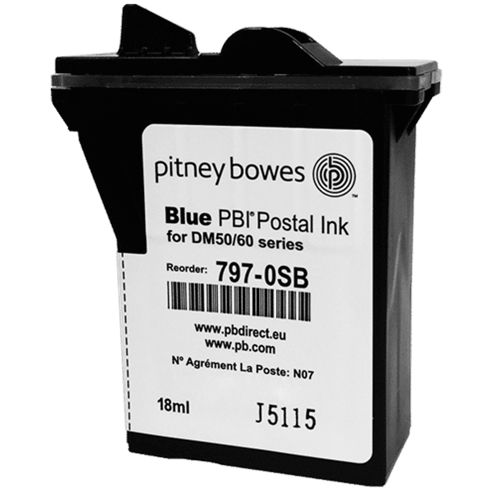 Pitney Bowes DM60 Ink Cartridge & K722 Ink Cartridge - Original Blue
