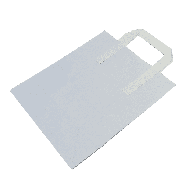 Medium White Tape Handle Paper Carrier Bags - 218x120x270mm