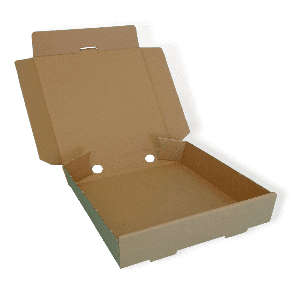 Brown 9" (Inch) Takeaway Pizza Box - 229x229x38mm