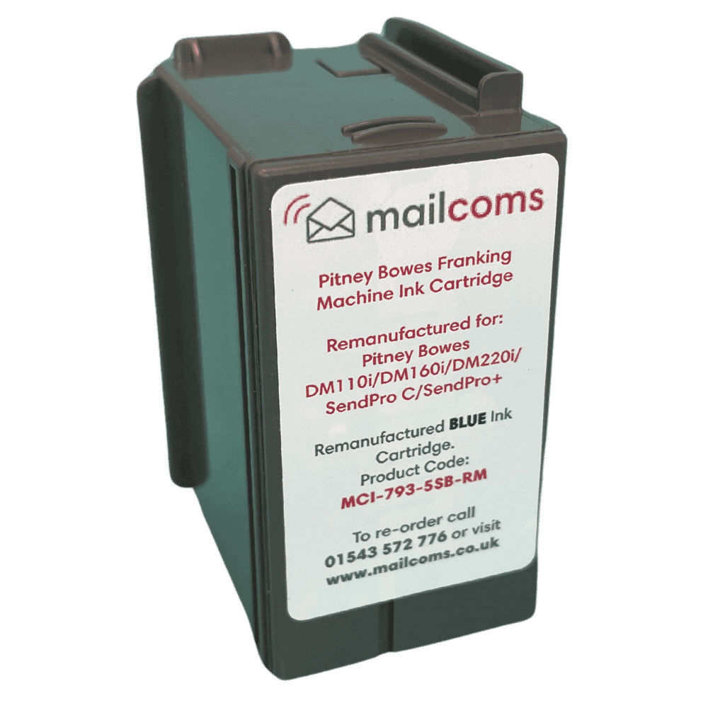 Pitney Bowes SendPro+ Ink Cartridge - Remanufactured Mailmark Blue