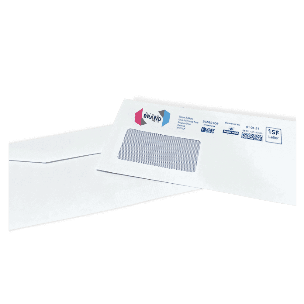 Custom Franking Logo for DL Windowed Folding Inserting Machine Envelopes (110mm x 220mm) - Box of 1000