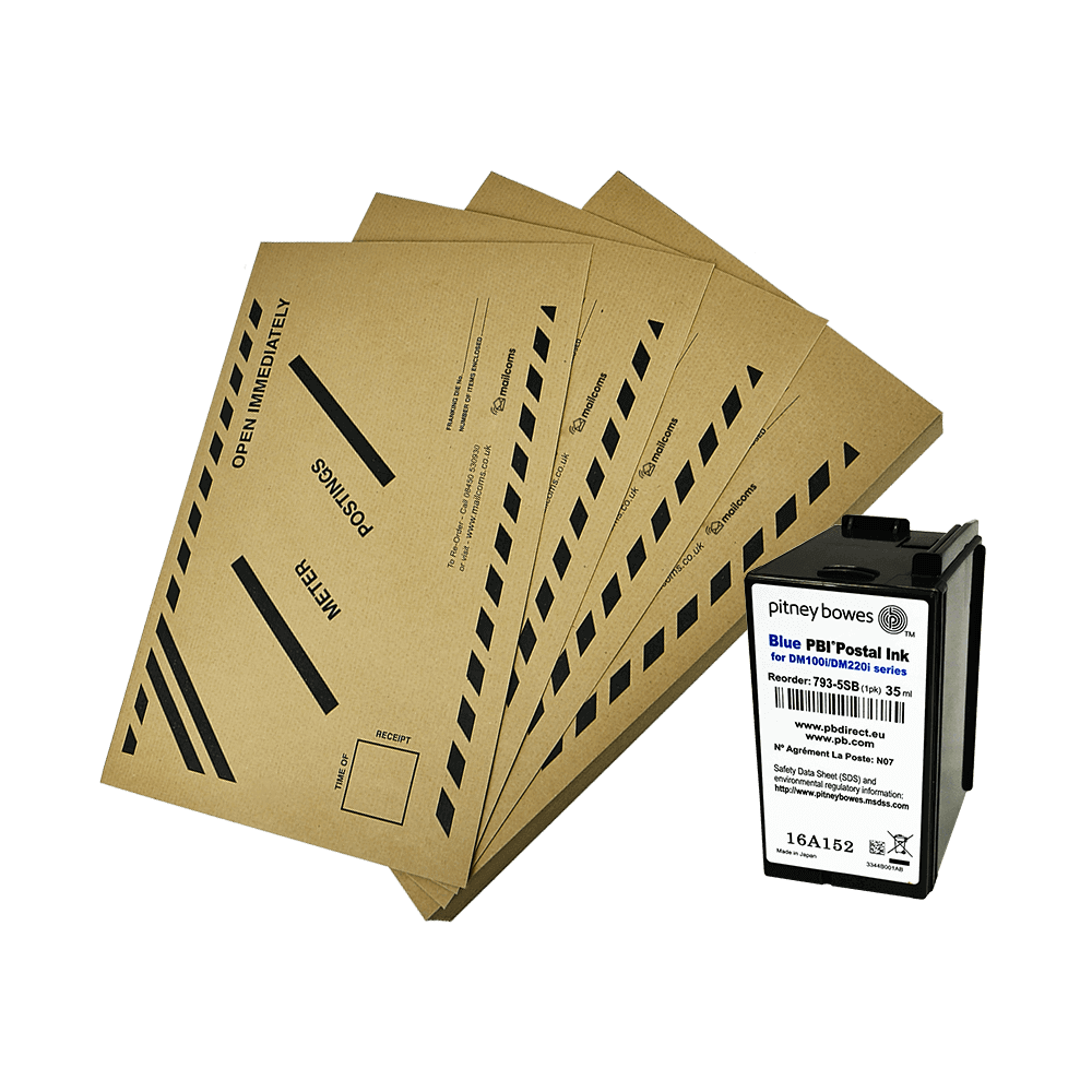 Pitney Bowes DM160i & DM220i Mini Franker Bundle – Original Ink